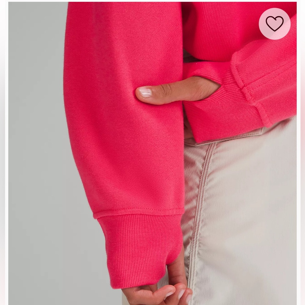 NWT Lululemon Oversized Half Zip Scuba Hoodie Jacket Glaze Pink Size XL/XXL - Picture 6 of 10